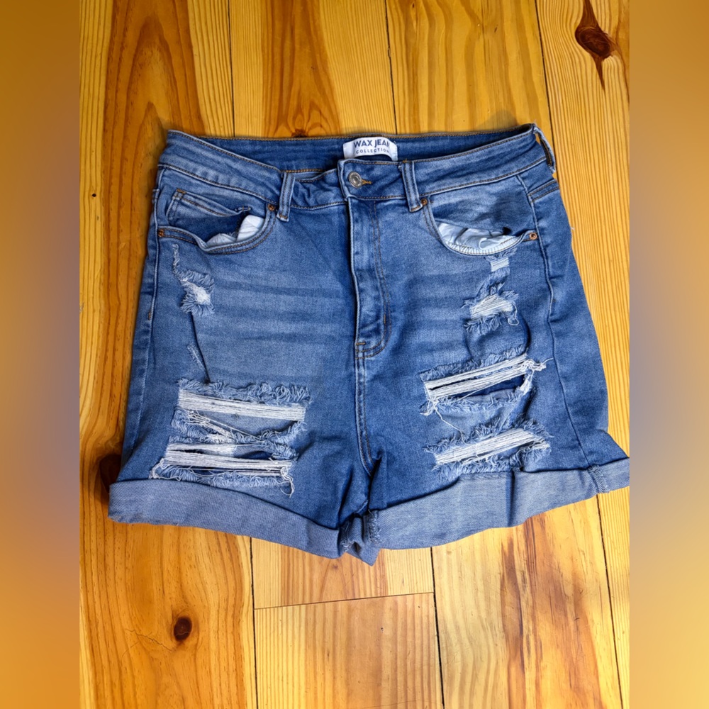 Wax Jean Blue Denim Shorts 93% cotton